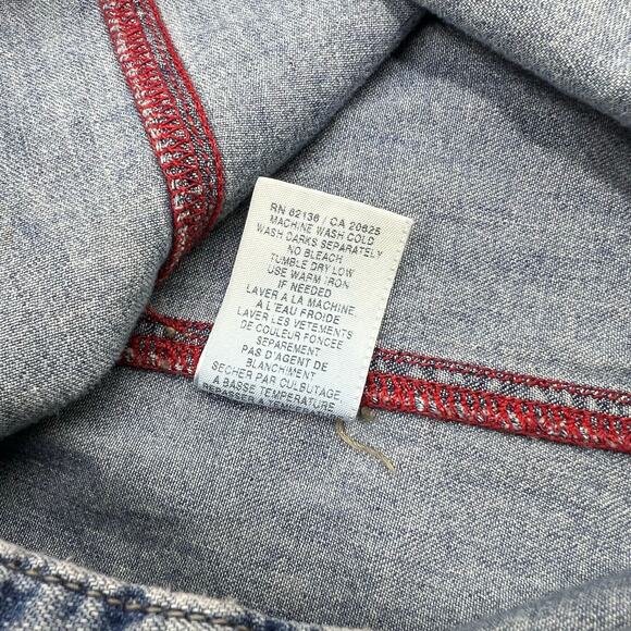 Guess Womens Vintage 90s Y2K Denim Snap Button Grunge Long Sleeve Dress Sz M - Picture 9 of 14